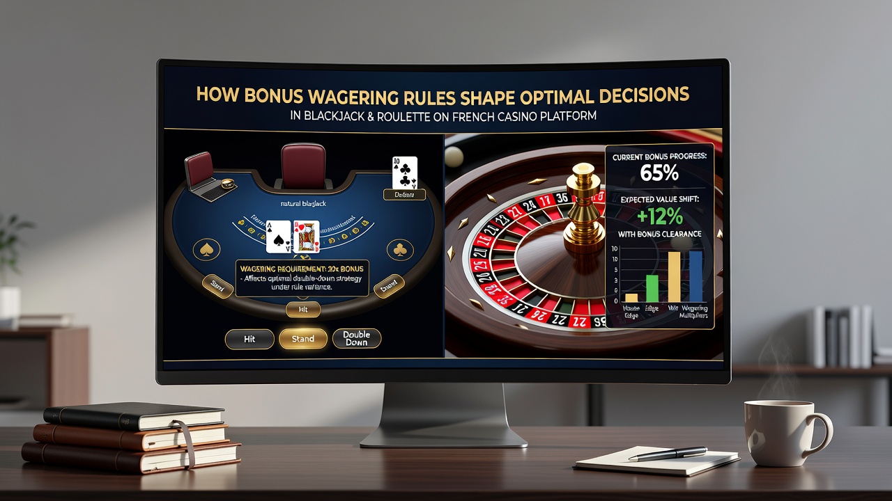 Close-up view of roulette wheel and blackjack felt on a French-licensed casino platform highlighting wagering meters