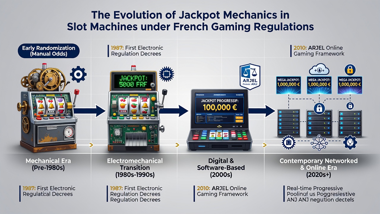 Modern digital slot interface displaying progressive jackpot under current French regulations